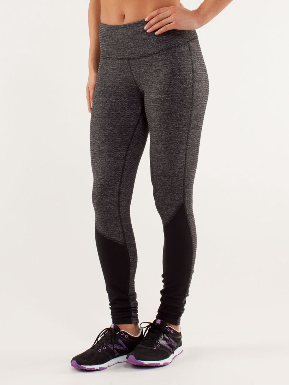 Lululemon Runder Under Pant *Pocket- Micro Macro Black Heathered Black Leggings